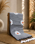 Grey Colour Cotton Floral Printed Saree