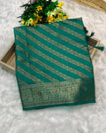 Rama Green Colour Vichitra Silk Swarovski Work Saree