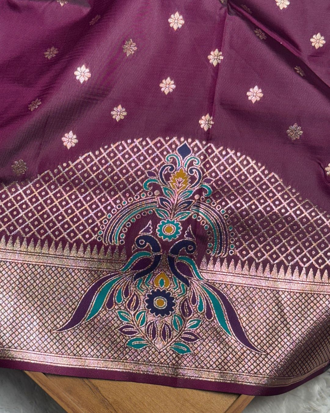 Wine Colour Paithani Saree
