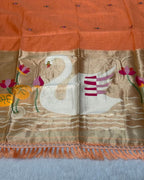 Orange Colour Jamdani Cotton Saree