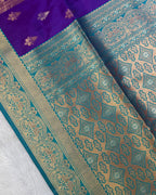 Purple Colour Semi Silk Contrast Border Zari Saree