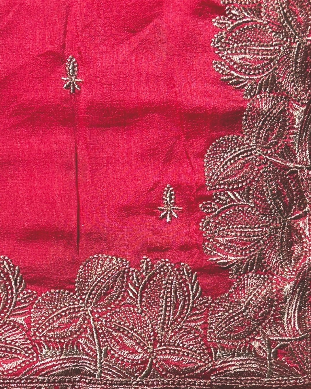 Pink Colour Vichitra Silk Thread Wok Border Design Saree