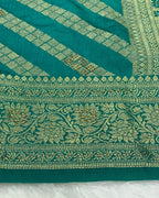 Rama Green Colour Vichitra Silk Swarovski Work Saree