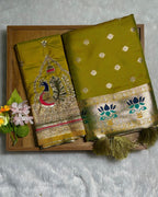 Olive Yellow Colour Paithani Saree
