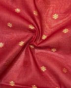 Red Colour Cotton Jamdani Saree with Sequin Work