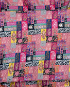 Turquoise Blue Colour Digital Patchwork Printed Saree