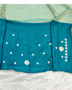 Peacock Blue Colour Shimmer Fandy Saree
