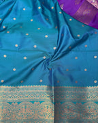 Purple Colour Semi Silk Contrast Border Zari Saree