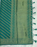 Rama Green Colour Vichitra Silk Swarovski Work Saree