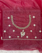 Pink Colour Soft Net Cutwork border Saree