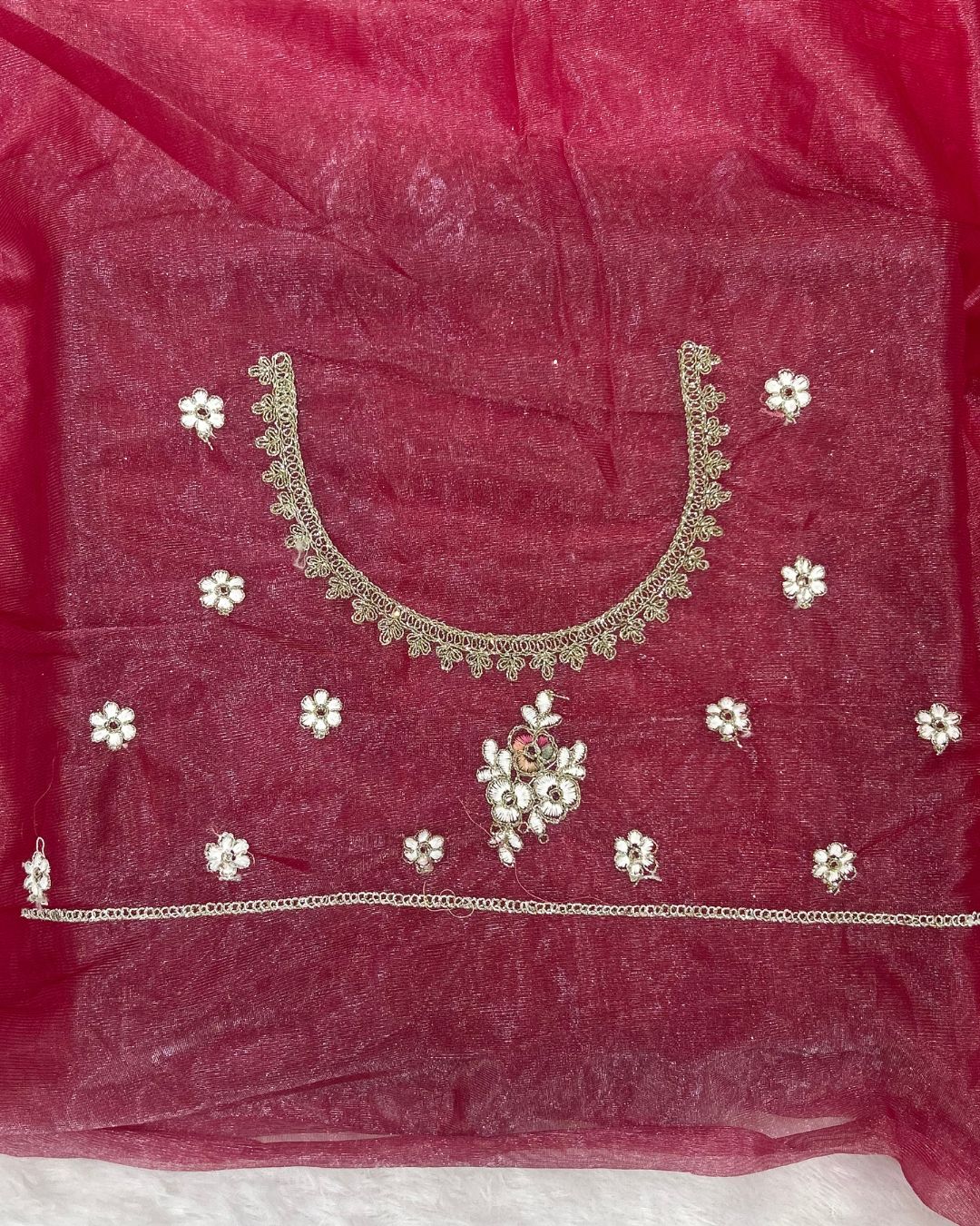 Pink Colour Soft Net Cutwork border Saree
