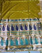 Olive Yellow Colour Paithani Saree