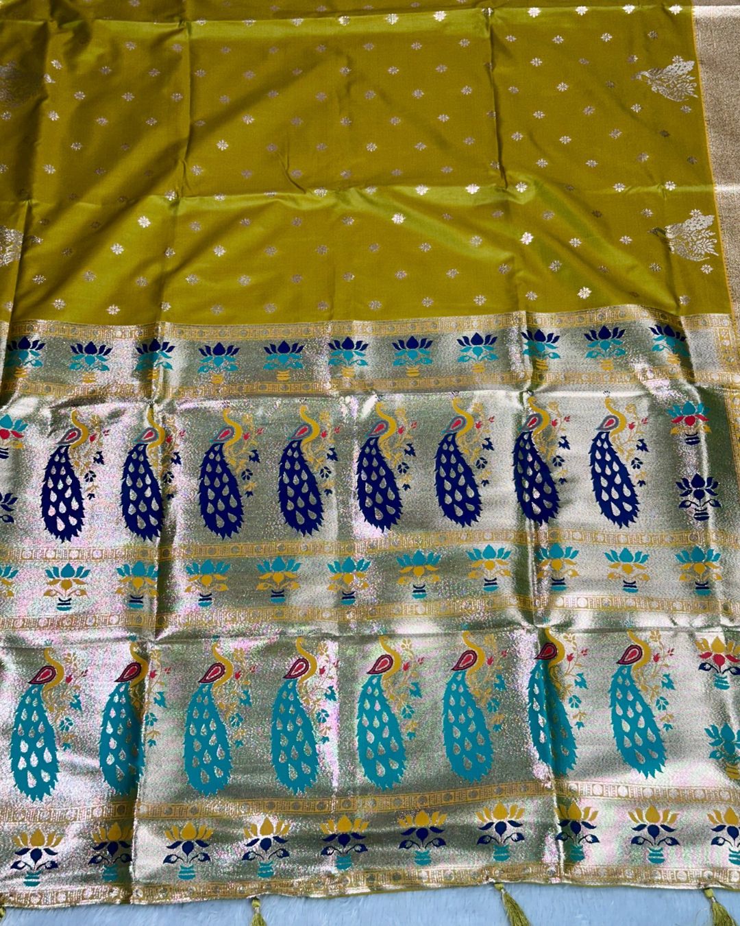 Olive Yellow Colour Paithani Saree