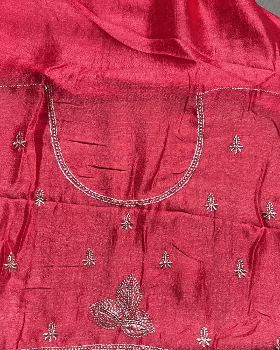 Pink Colour Vichitra Silk Thread Wok Border Design Saree