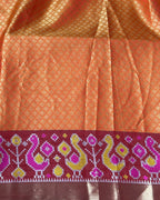 Orange Colour Dual-Shade Saree with Patola Design Border