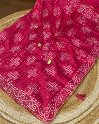 Pink Colour Batik Cotton Saree