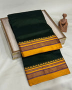 Dark Mehendi Green Colour Irkal/Ilkal Cotton Saree