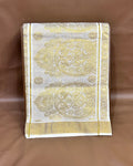 Off White Colour Kerala Cotton Plain Saree with Rich Pallu