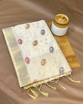 Off White Colour Cotton Saree