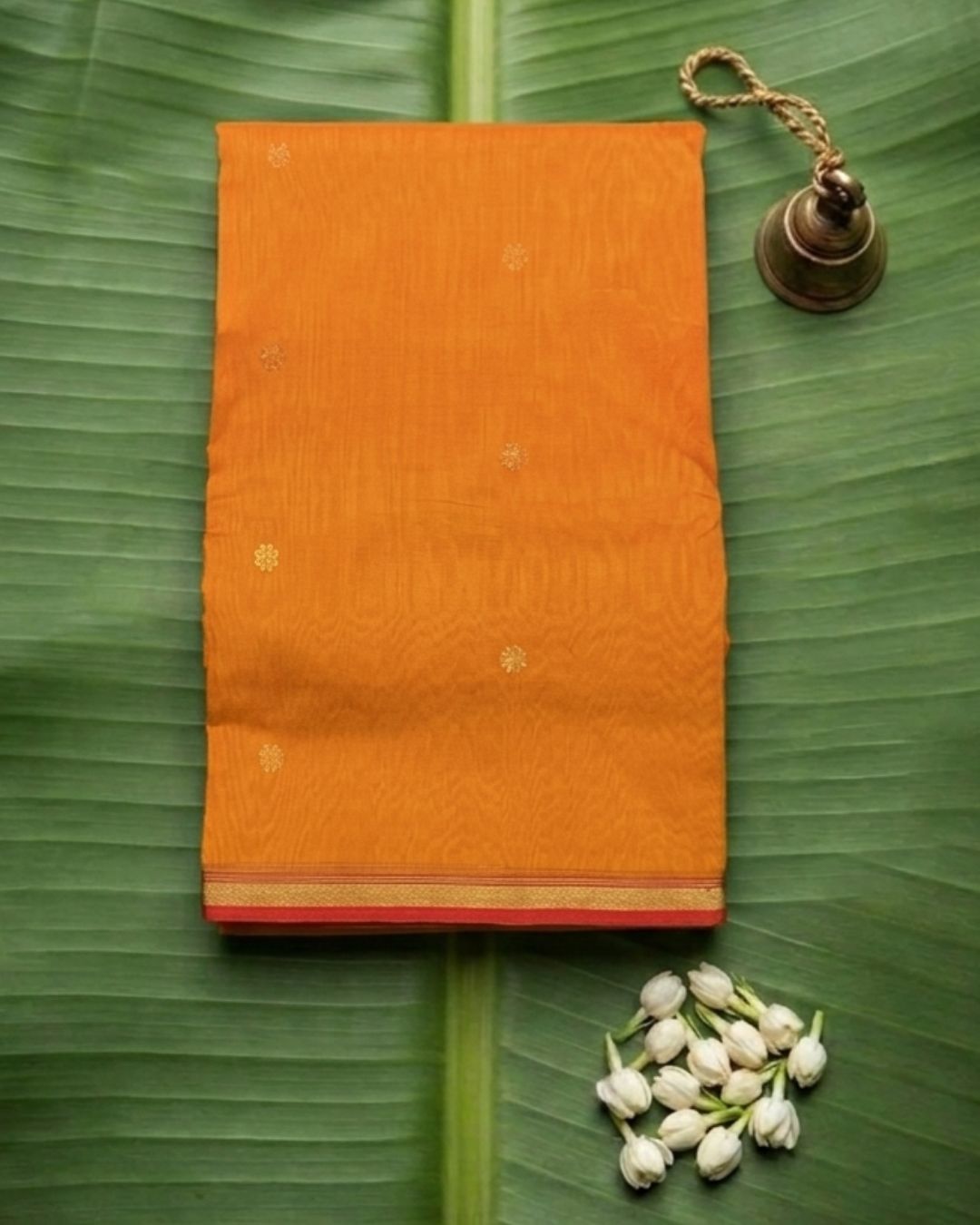 Orange Colour Handloom Chanderi Saree
