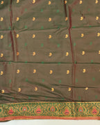 Deep Pink Colour Silk Paithani Saree with Contrast Blouse
