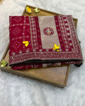 Cherry Pink Colour Crunchy Silk Work Saree