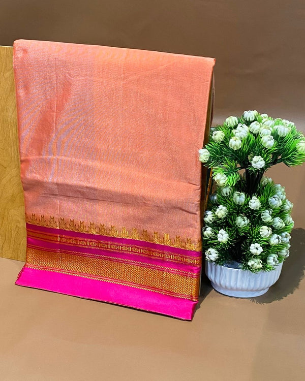 Peach Colour Irkal/Ilkal Cotton Saree