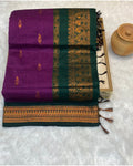 Purple Colour Gadwal Cotton Silk Saree