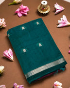 Morpankhi Colour Maheshwari Cotton Saree with Contrast Blouse