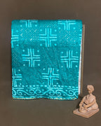 Rama Green Colour Batik Cotton Saree