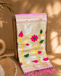 Pink Colour Cotton Meenakari Work Saree