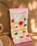 Pink Colour Cotton Meenakari Work Saree