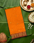 Orange Colour Handloom Chanderi Saree