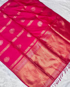 Dark Pink Colour Soft South Silk Saree