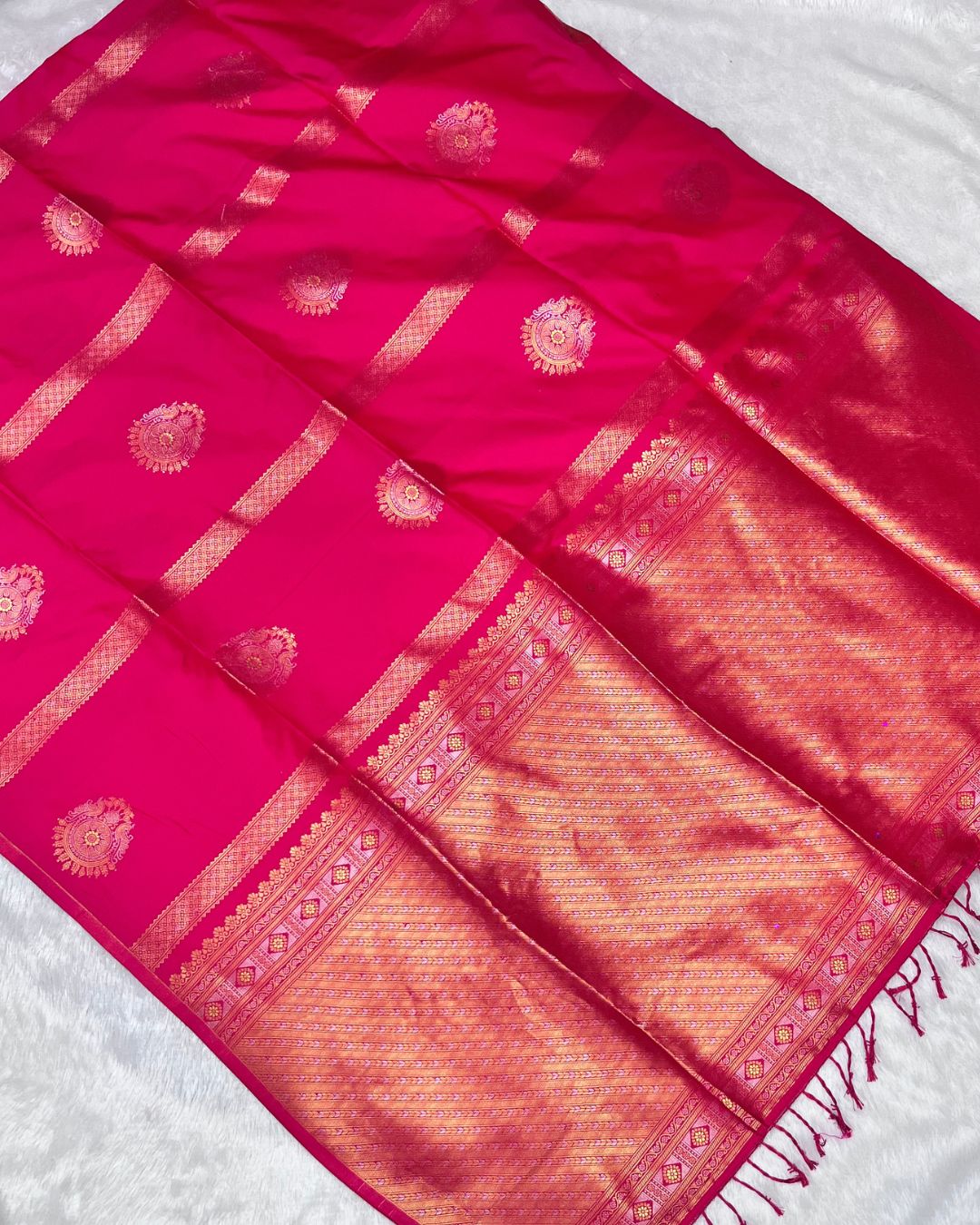 Dark Pink Colour Soft South Silk Saree