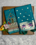 Teal Green Colour Paithani Saree