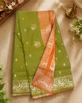Parrot Green Colour Peshwai Saree M13450