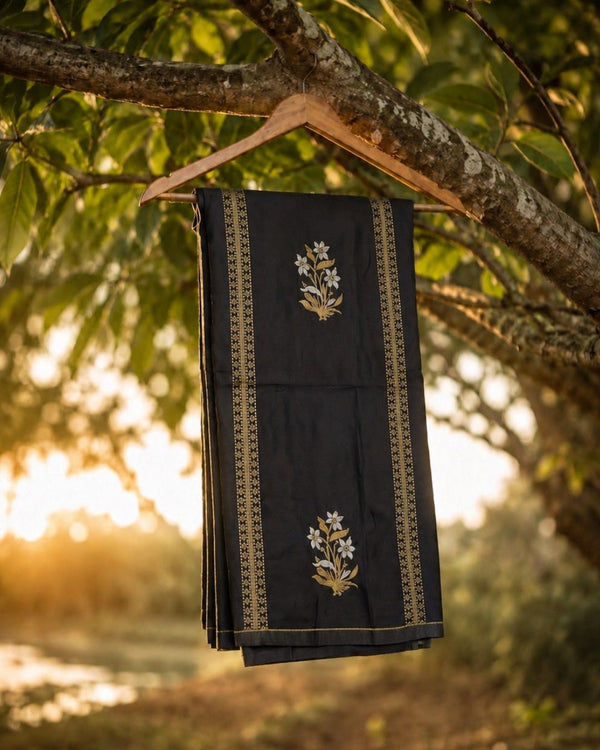 Black Colour Soft South Silk Saree