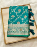 Rama Green Colour Banarasi Silk Saree