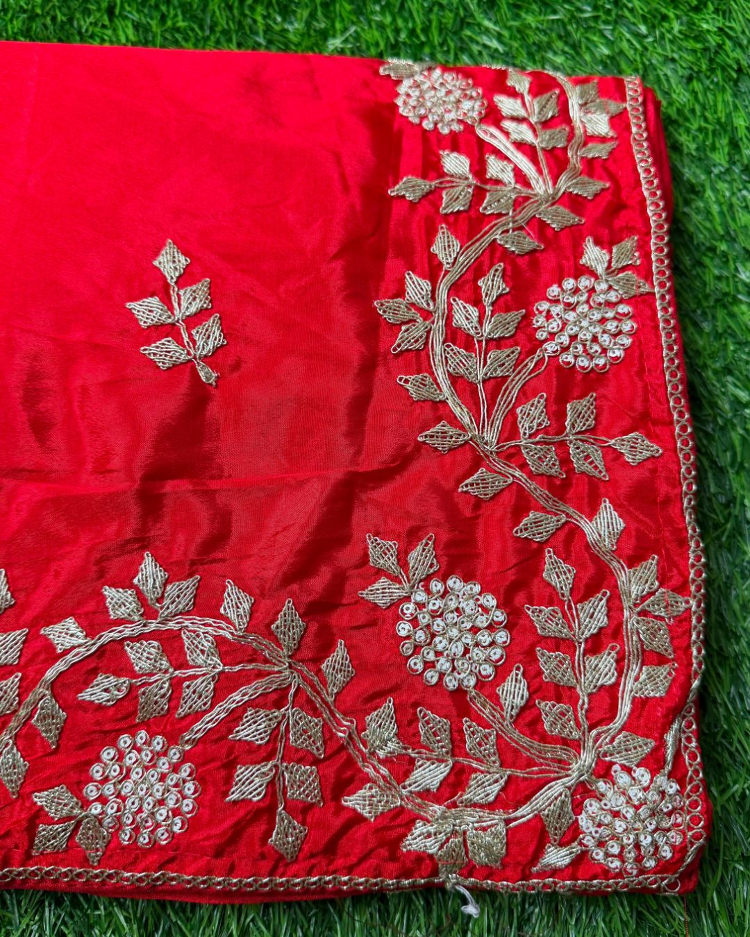 Red Colour HO Art Silk  Saree with Katdana Work