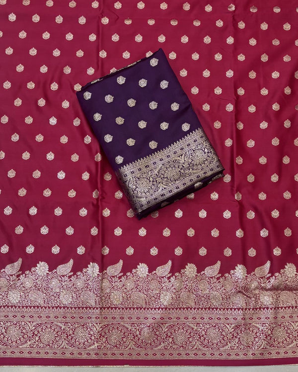 Wine Colour Soft Peshwai Saree