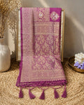 Onion Pink Colour Dola Silk Saree