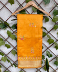 Mango Yellow Colour Cotton Silk Warli Design Saree