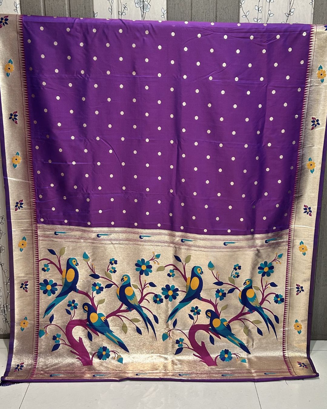 Purple Colour Bamboo Paithani Saree M 15237