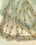 Soft Mint Green Colour Soft Net Stone Work Saree