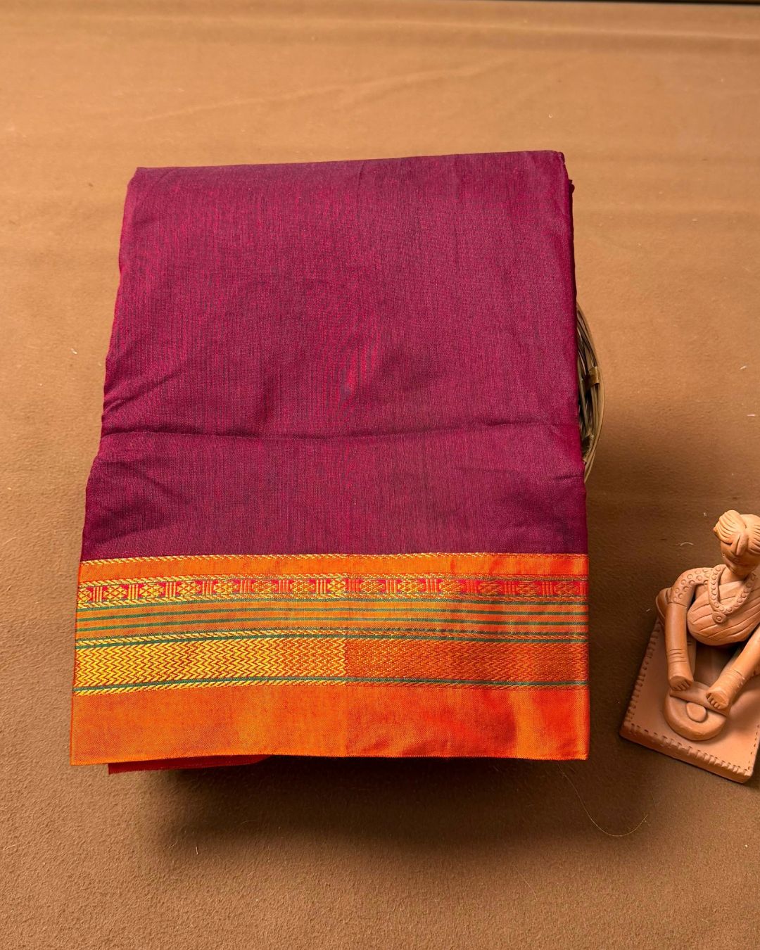 Maroon Colour Irkal/Ilkal Cotton Saree