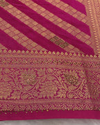 Pink Colour Vichitra Silk Swarovski Work Saree