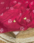 Pink Colour Batik Cotton Saree