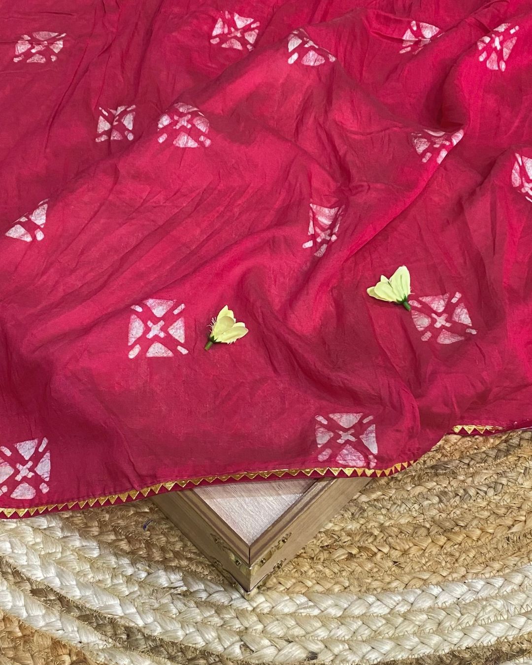 Pink Colour Batik Cotton Saree