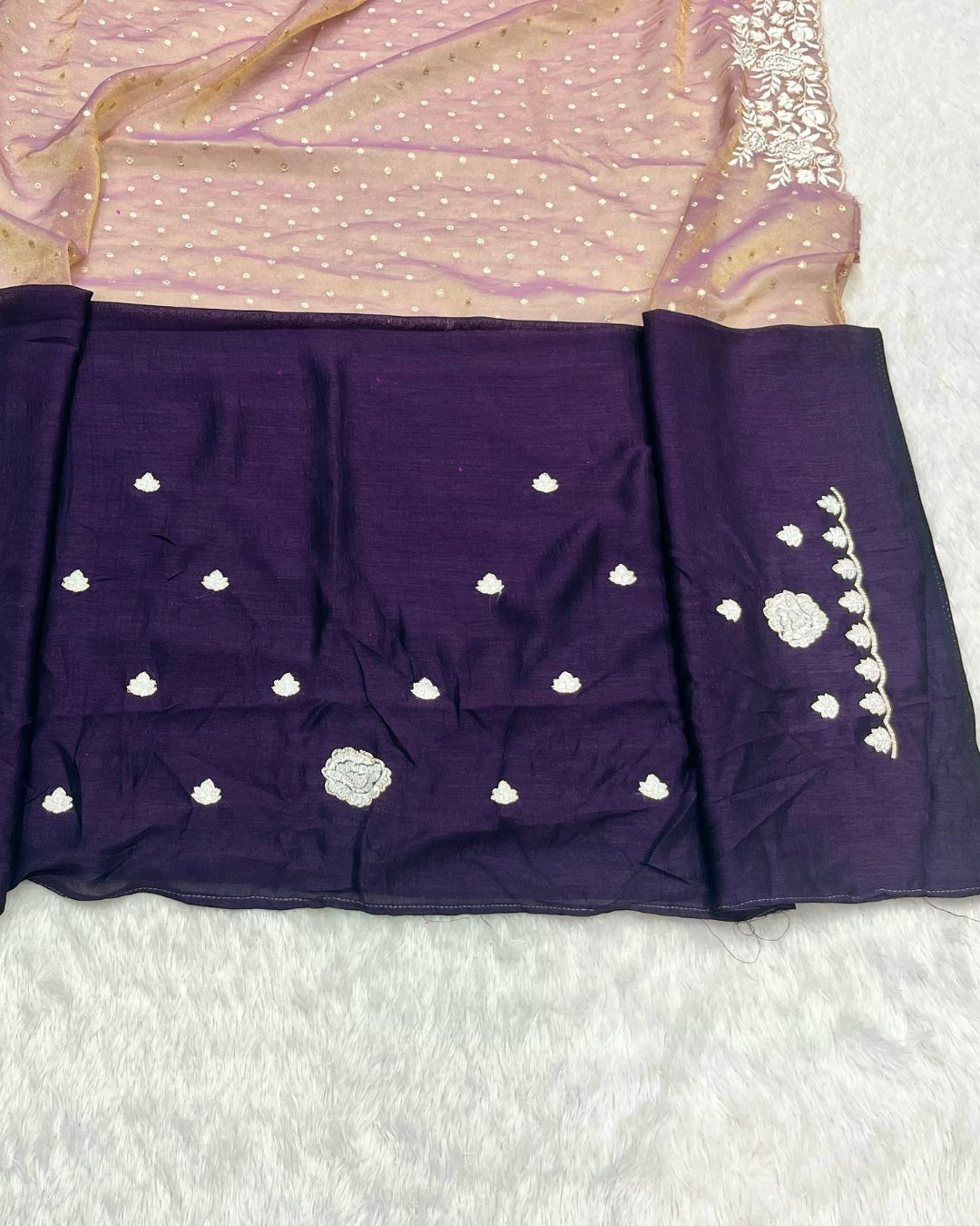 Onion Pink Colour Shimmer Fandy Saree